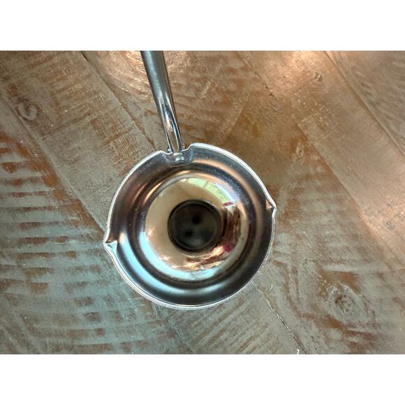 Vintage Ekco Stainless Steel Soup Ladle White Handle Double Spout 10.5" - Picture 6 of 7